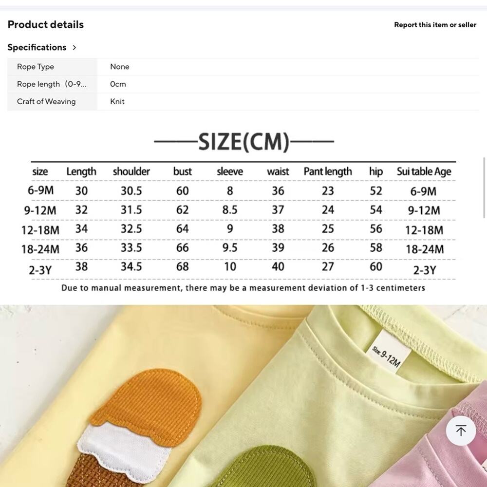 New Yellow Ice Cream toddler T-Shirt and shorts 12-18 months - Picture 2 of 3